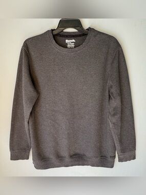 Bench Urbanwear Men’s Waffle Knit Sweatshirt Gray Cotton Blend Crewneck Sz XL